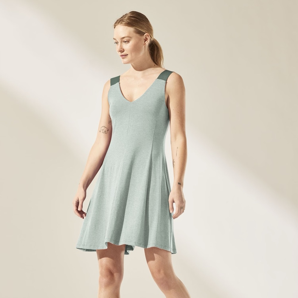 Athleta Santorini Support Mini Dress in Opal Green Heather
